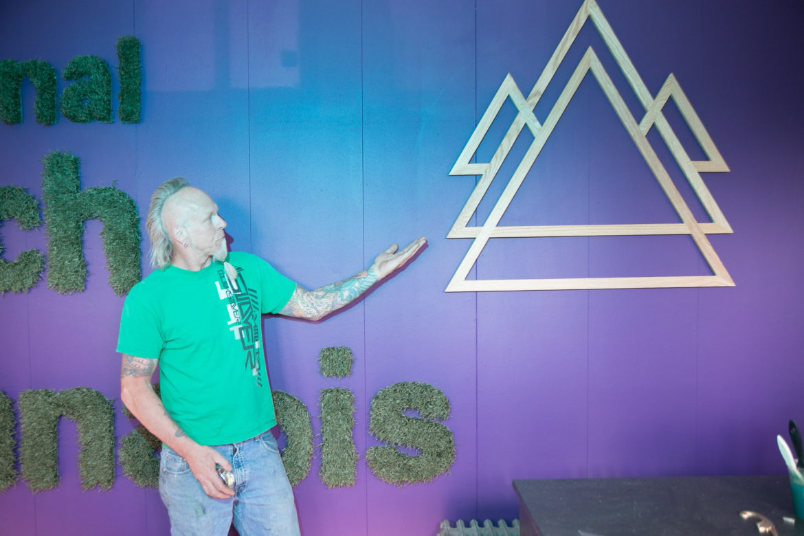 Dave Bouge presents the logo for the International Church of Cannabis he created