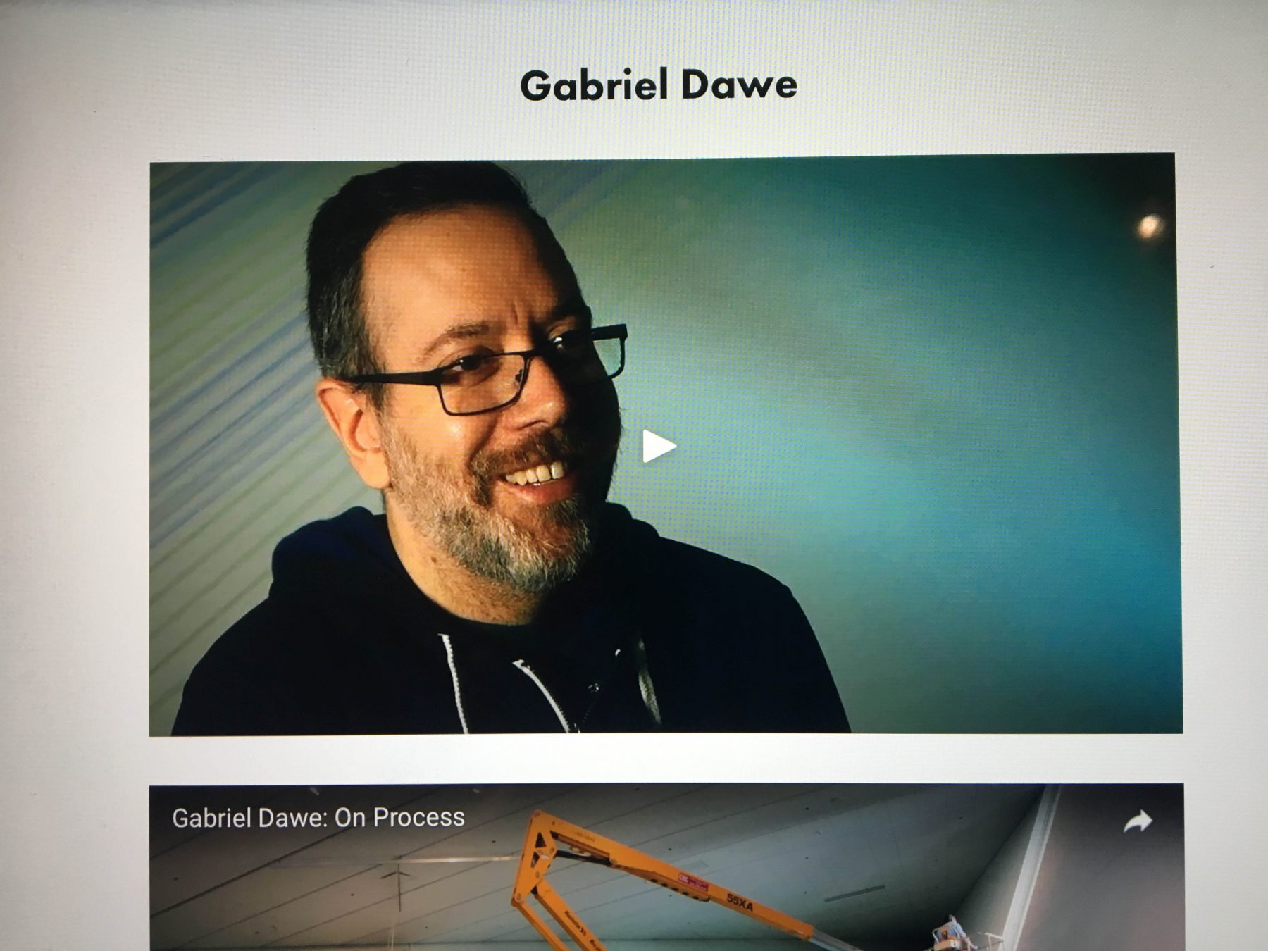 A Portrait of Gabriel Dawe as he appears on a Denver Art Museum tablet.