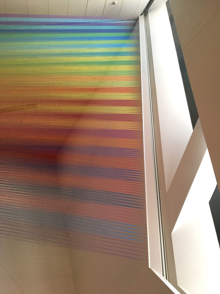 Lights and thread in Plexus 36 by Gabriel Dawe at the Denver Art Museum's Mi Tierra on view until October 2017